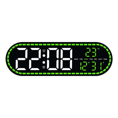 Digital Wall Clock with Temperature, Date and Week Display, 12/24-Hour Format, 4-Level Brightness for Home - product view 2