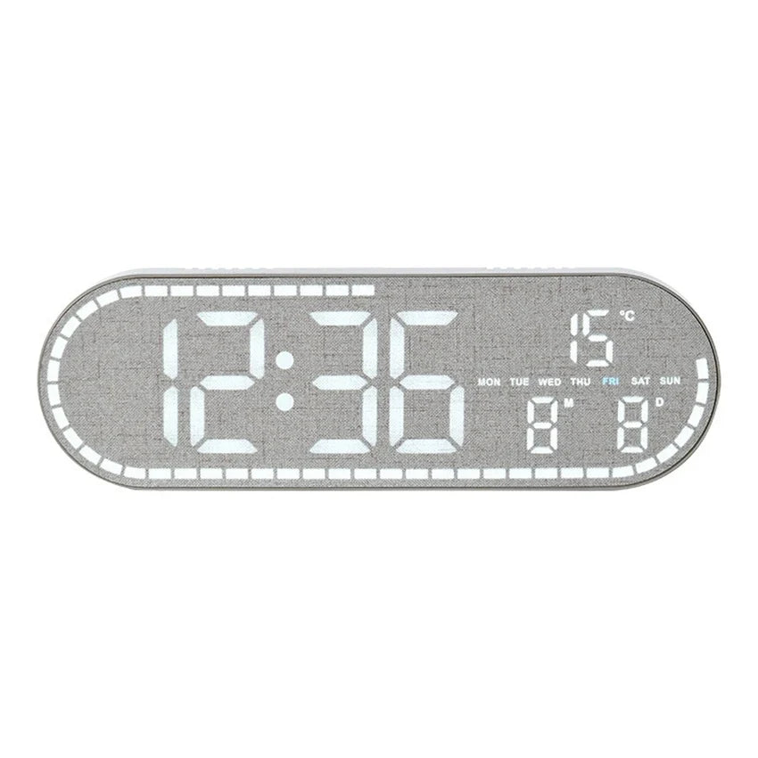 Digital Wall Clock with Temperature, Date and Week Display, 12/24-Hour Format, 4-Level Brightness for Home - product view 3