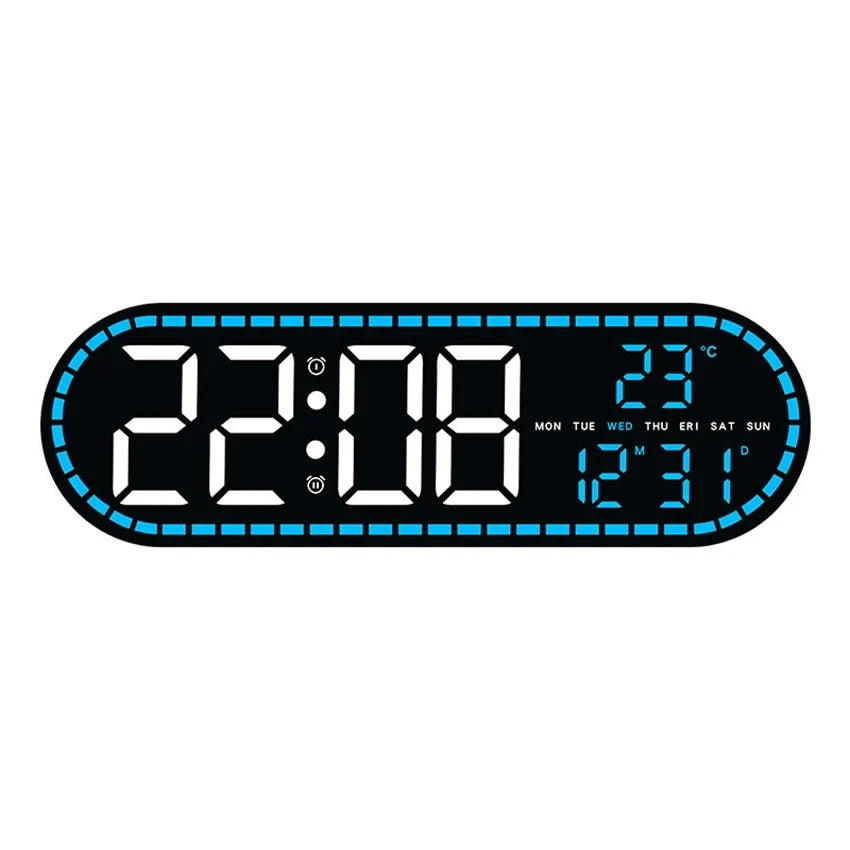 Digital Wall Clock with Temperature, Date and Week Display, 12/24-Hour Format, 4-Level Brightness for Home - product view 4