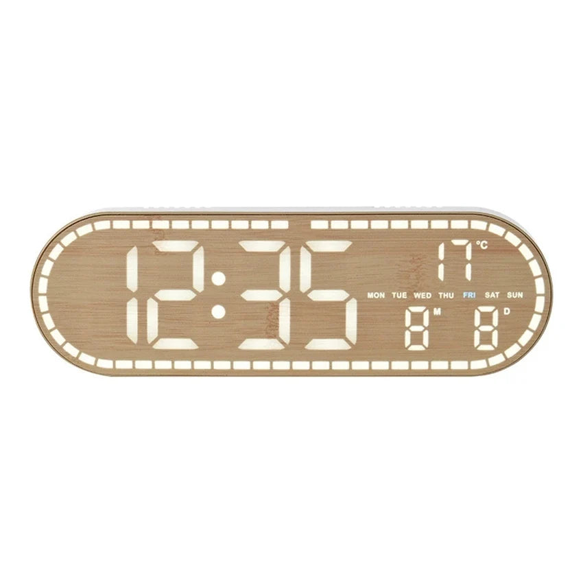 Digital Wall Clock with Temperature, Date and Week Display, 12/24-Hour Format, 4-Level Brightness for Home - product view 5