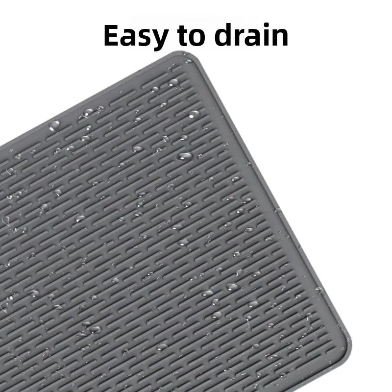 Silicone Kitchen Counter Mat, Heat-Resistant Anti-Slip Dish Drying Pad, 70 × 50cm or 50 × 31cm - product view 5