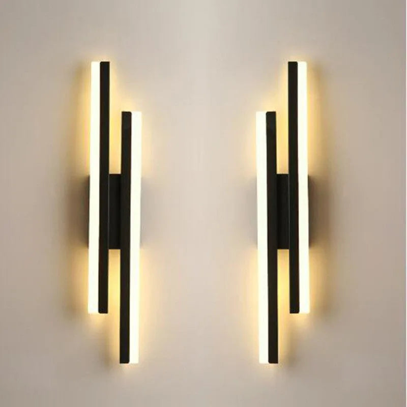 Modern LED Wall Sconce, Dimmable, Three Color Settings, Iron and Acrylic, Gold or Black for Bedroom and Hallway - product view 4