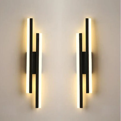 Modern LED Wall Sconce, Dimmable, Three Color Settings, Iron and Acrylic, Gold or Black for Bedroom and Hallway - product view 4