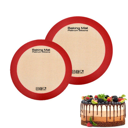 Round Silicone Baking Mat, Reusable Non-Stick Oven and Air Fryer Liner, 23 cm, Dishwasher Safe - product view 2