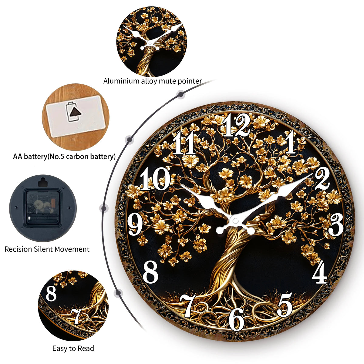 clock wall decor - product view 3