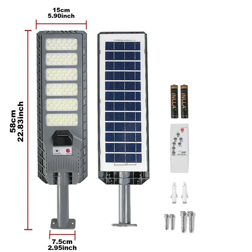 Solar Motion Sensor Security Light, 167 LED Outdoor Lamp with Remote Control, 3 Timer Settings for Driveways and Gardens - product view 2
