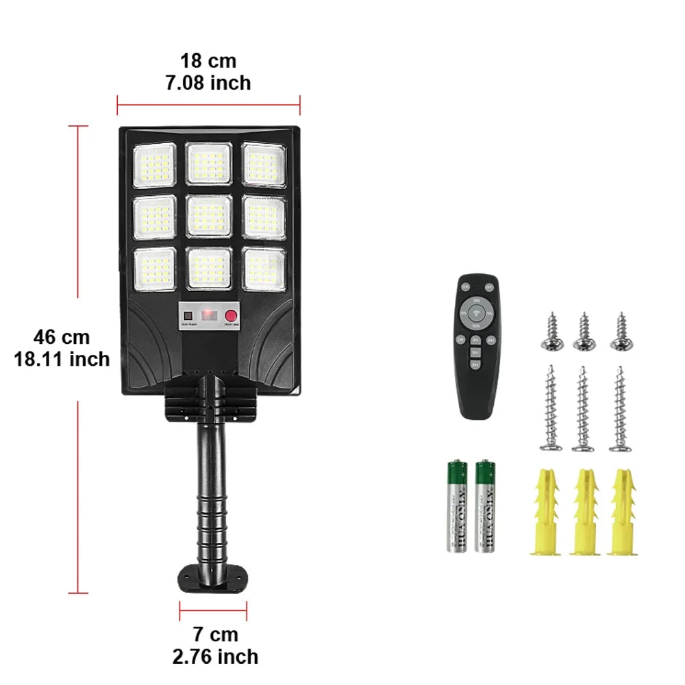 Solar Motion Sensor Security Light, 167 LED Outdoor Lamp with Remote Control, 3 Timer Settings for Driveways and Gardens - product view 3