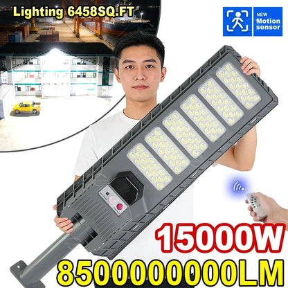 Solar Motion Sensor Security Light, 167 LED Outdoor Lamp with Remote Control, 3 Timer Settings for Driveways and Gardens - product view 4
