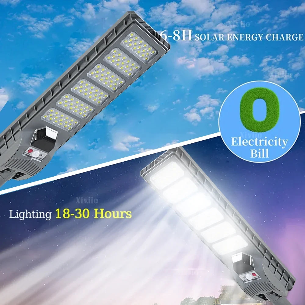 Solar Motion Sensor Security Light, 167 LED Outdoor Lamp with Remote Control, 3 Timer Settings for Driveways and Gardens - product view 6