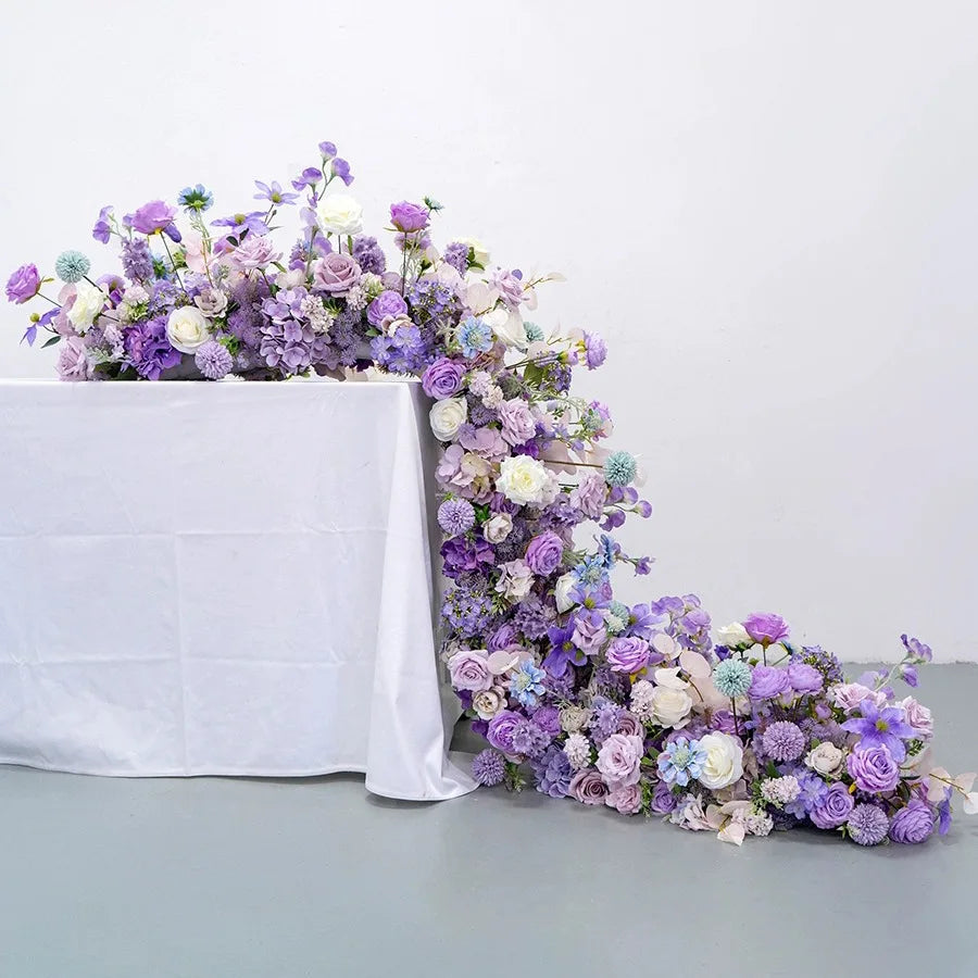 Artificial Silk Flower Row, Decorative Floral Table Centerpiece for Weddings, Parties and Home Events, Five Size Options - product view 2