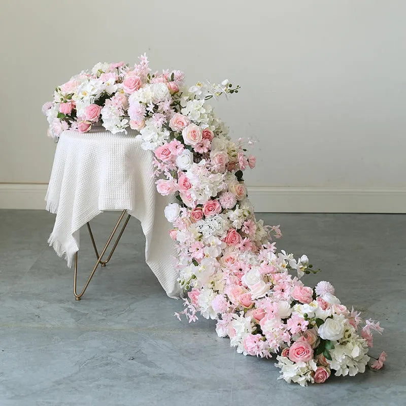 Artificial Silk Flower Row, Decorative Floral Table Centerpiece for Weddings, Parties and Home Events, Five Size Options - product view 3