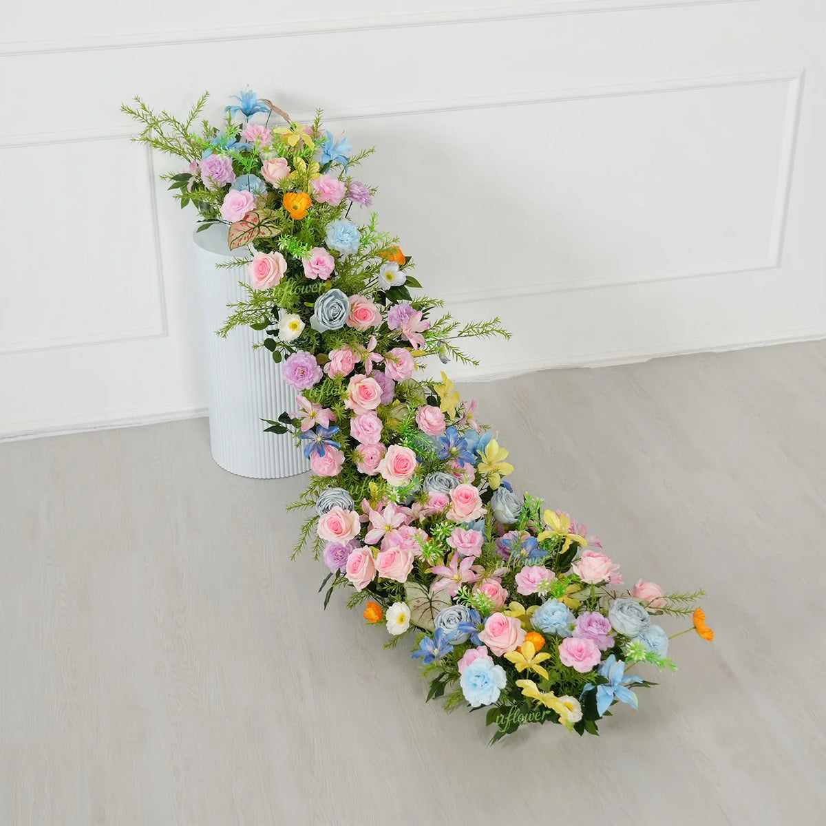 Artificial Silk Flower Row, Decorative Floral Table Centerpiece for Weddings, Parties and Home Events, Five Size Options - product view 4