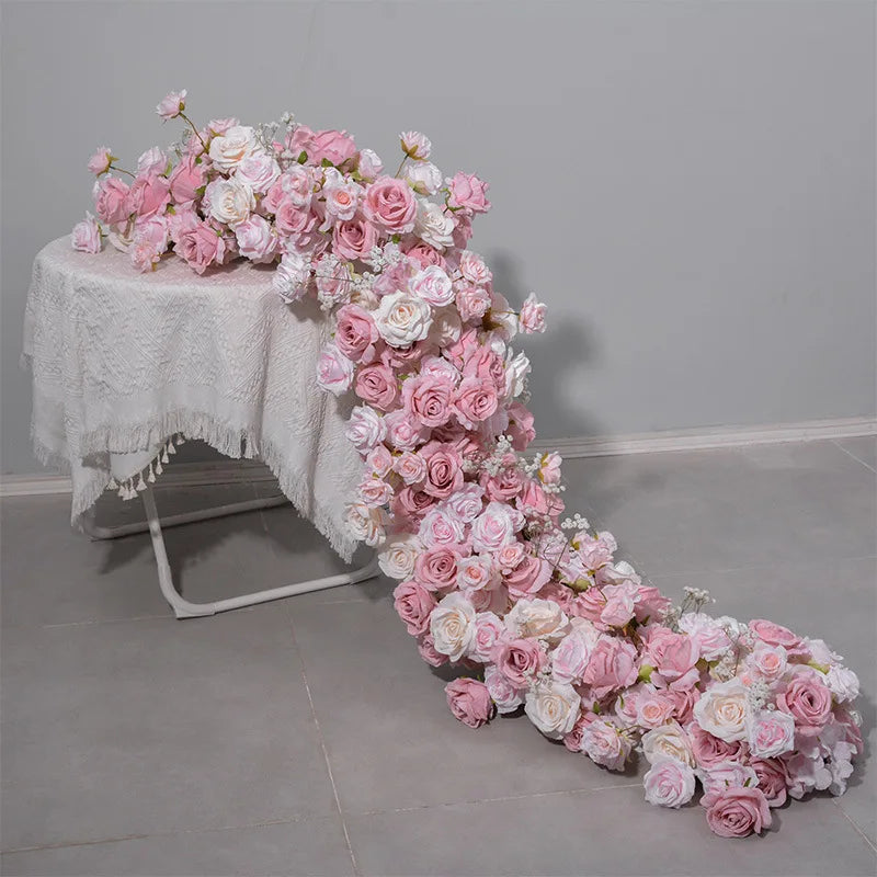 Artificial Silk Flower Row, Decorative Floral Table Centerpiece for Weddings, Parties and Home Events, Five Size Options - product view 5