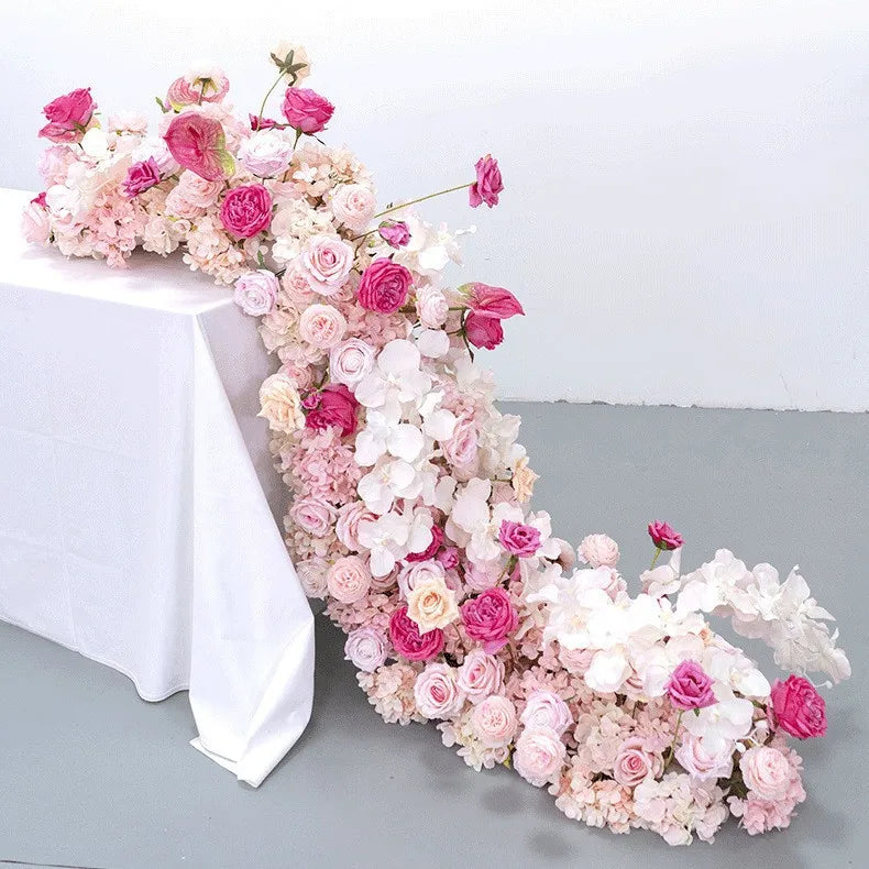 Artificial Silk Flower Row, Decorative Floral Table Centerpiece for Weddings, Parties and Home Events, Five Size Options - product view 6