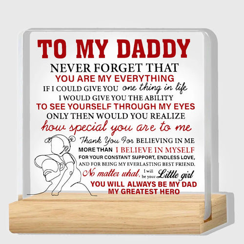 Dad Desk Decorative Sign, Clear Plastic Father Gift with Retro Nostalgic Style for Home Office, Birthday or Keepsake Display - product view 1