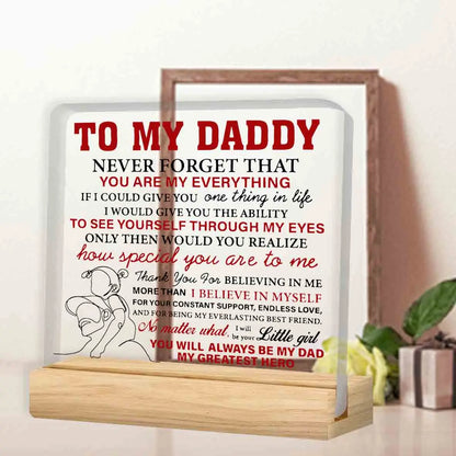 Dad Desk Decorative Sign, Clear Plastic Father Gift with Retro Nostalgic Style for Home Office, Birthday or Keepsake Display - product view 4