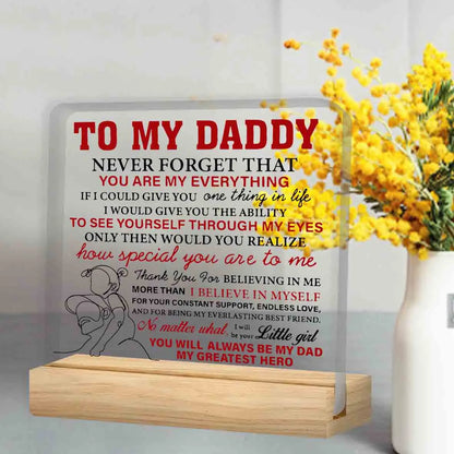 Dad Desk Decorative Sign, Clear Plastic Father Gift with Retro Nostalgic Style for Home Office, Birthday or Keepsake Display - product view 6