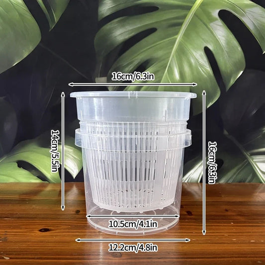 Self-Watering Planter Insert Pot, Double-Layer Plastic Nursery Pot with Water Reservoir for Orchids and Indoor Plants - product view 1