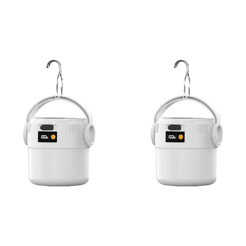 Solar and USB Rechargeable Camping Lantern, Adjustable LED Emergency Light with Hanging Hook, ABS Body, 800mAh or 2-Pack - product view 2