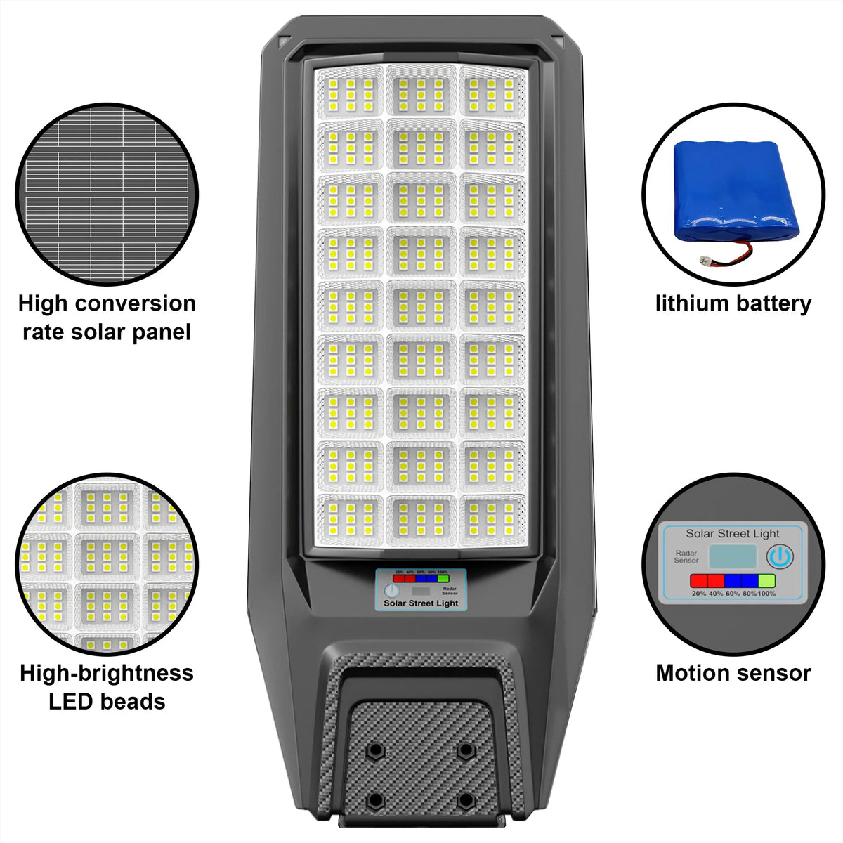 Outdoor Solar Motion Sensor Light, Remote Control, Dimmable Brightness, 12–18 Hour Use, 8 m Wireless Control for Yard - product view 2