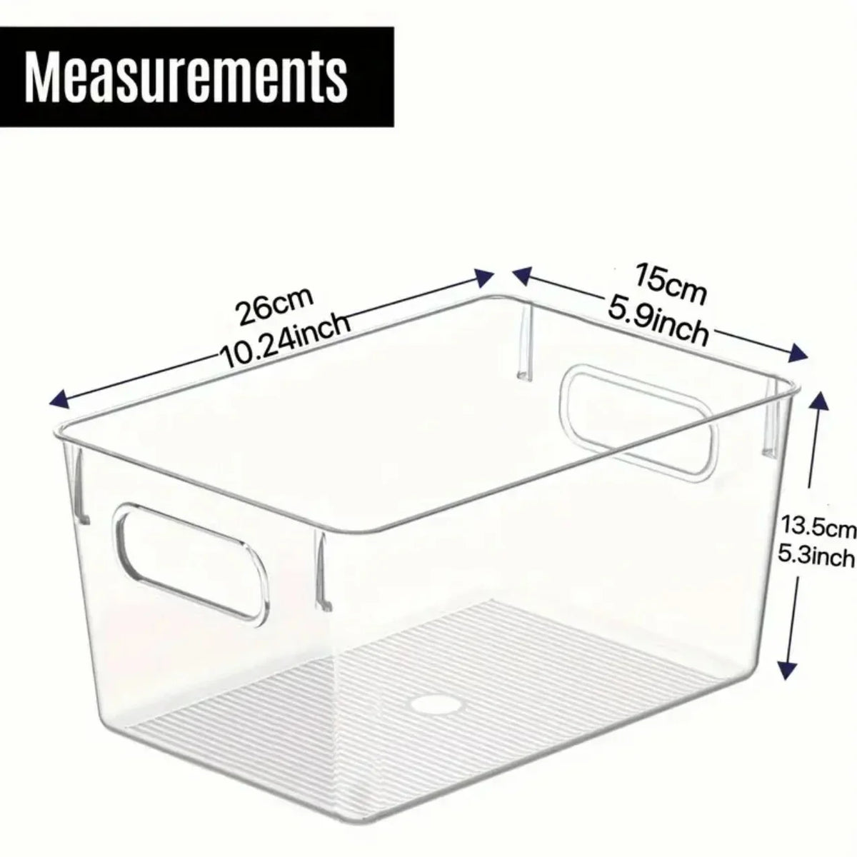4-Pack Clear Pantry Organizer Bins, Stackable PET Plastic Storage Containers for Fridge, Cabinet, Kitchen and Home - product view 3