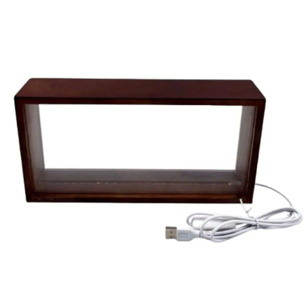 Shadow Box Frame, DIY Display Case with Acrylic Panel, USB-Powered Nightlight, 10.24 x 5.12 x 2.36 in for Keepsakes - product view 2