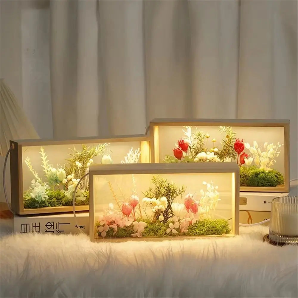 Shadow Box Frame, DIY Display Case with Acrylic Panel, USB-Powered Nightlight, 10.24 x 5.12 x 2.36 in for Keepsakes - product view 4