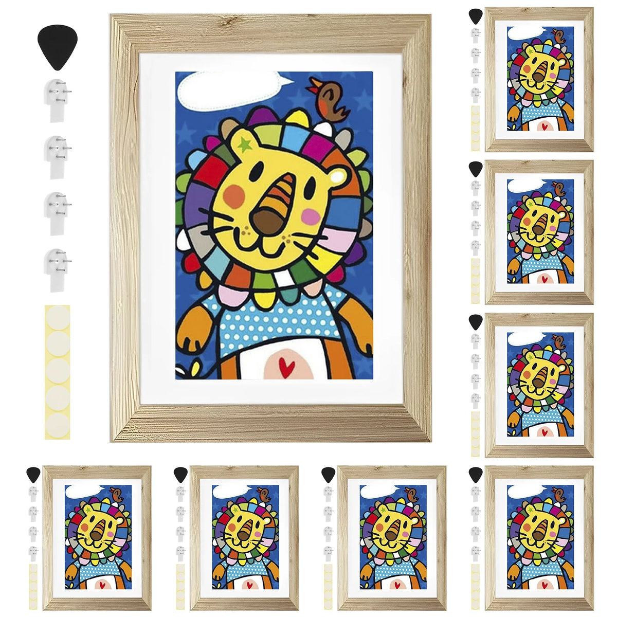 8-Piece Children's Art Display Frame Set, Wood Front-Opening Gallery Frames with 0.6-Inch Storage for Wall or Desk - product view 1