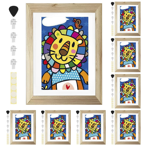 8-Piece Children's Art Display Frame Set, Wood Front-Opening Gallery Frames with 0.6-Inch Storage for Wall or Desk - product view 1