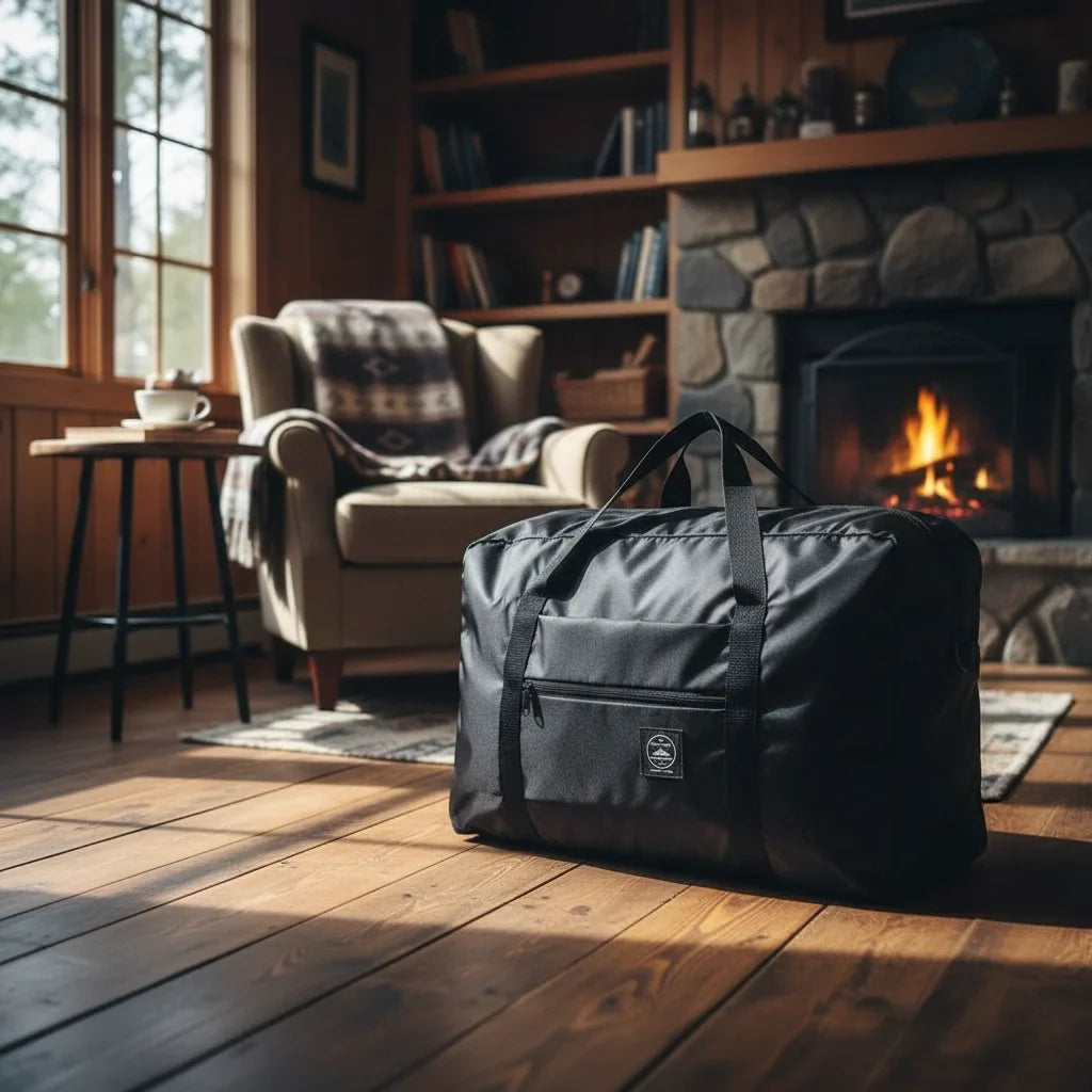Foldable Travel Duffel Bag, Large Capacity Carry-On with Trolley Sleeve, 48 × 32 × 16 cm for Gym and Weekend Trips - product view 4