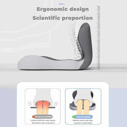 Memory Foam Seat Cushion, U-Shape Ergonomic Chair Pad in Solid Black or Dark Gray, 42x42cm for Home and Office Seating - product view 5