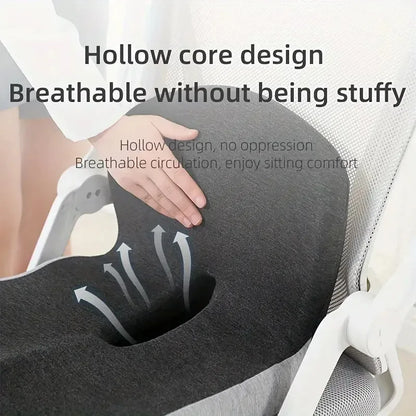 Memory Foam Seat Cushion, U-Shape Ergonomic Chair Pad in Solid Black or Dark Gray, 42x42cm for Home and Office Seating - product view 6