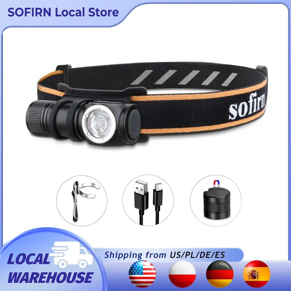USB-C Rechargeable Headlamp, 1100 Lumens, Magnetic Tailcap, 90 CRI LED, 3 Modes, 16340 Battery - product view 2