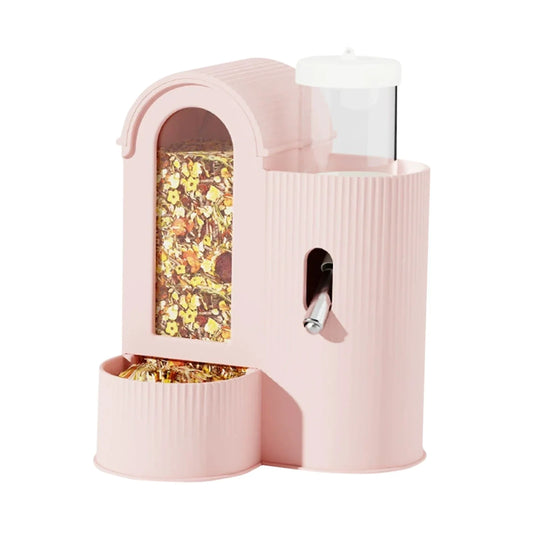 Automatic Small Animal Feeder and Water Dispenser, 360ml Food Capacity, 80ml Water Bottle, PP, Pink, White or Blue - product view 1