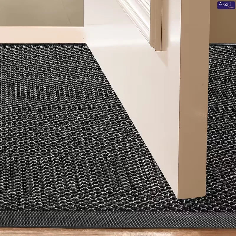 Half-Round PVC Rubber Door Mat, Non-Slip Waterproof Dirt-Trapping Modern Floor Rug, Gray, 45x75cm or 60x90cm - product view 4