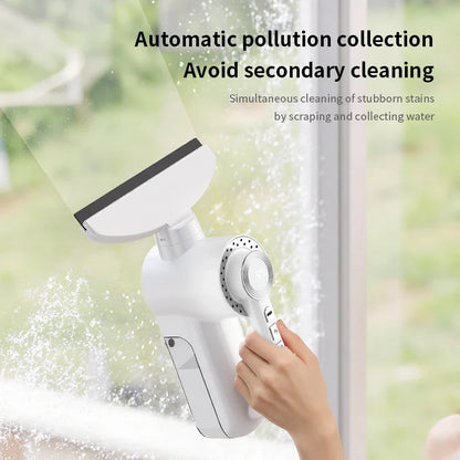Cordless Window Vacuum Squeegee, Electric Rechargeable Glass Cleaner with Sponge Blade, Portable Tool in Black, Silver or White - product view 5