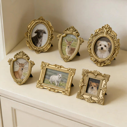 Mini Round Picture Frame, Classic Plastic Decorative Frame for Tabletop Displays and Creative Home Décor - product view 2