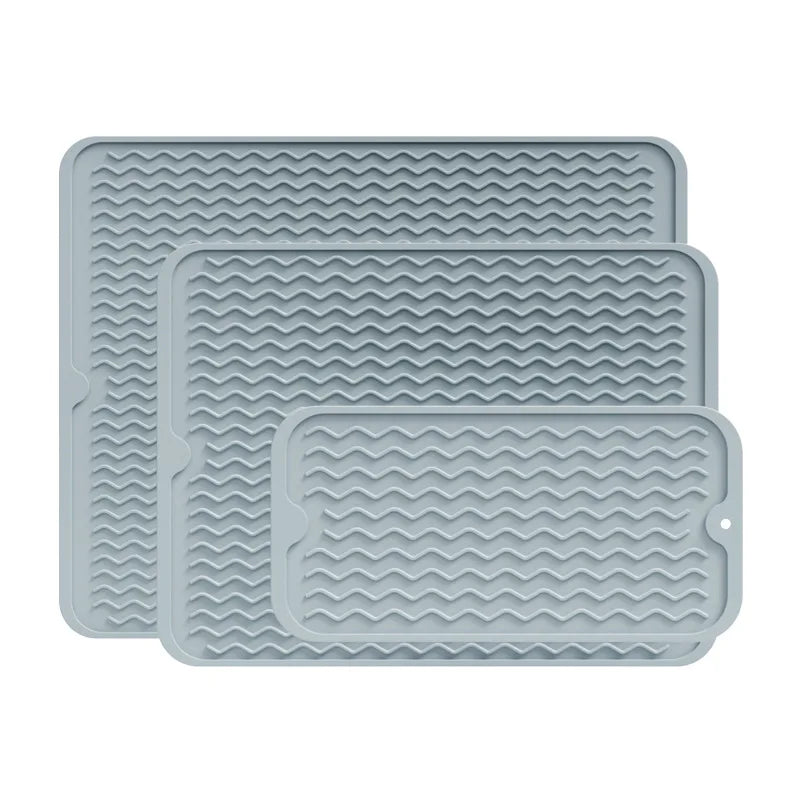 Silicone Dish Drying Mat, Non-Slip Heatproof Rectangle Countertop Protector, Multiple Sizes for Kitchen Use - product view 1