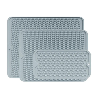 Silicone Dish Drying Mat, Non-Slip Heatproof Rectangle Countertop Protector, Multiple Sizes for Kitchen Use - product view 1
