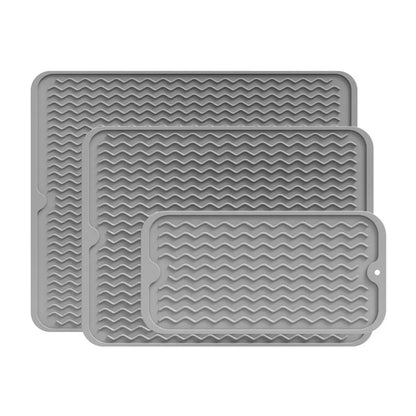 Silicone Dish Drying Mat, Non-Slip Heatproof Rectangle Countertop Protector, Multiple Sizes for Kitchen Use - product view 2