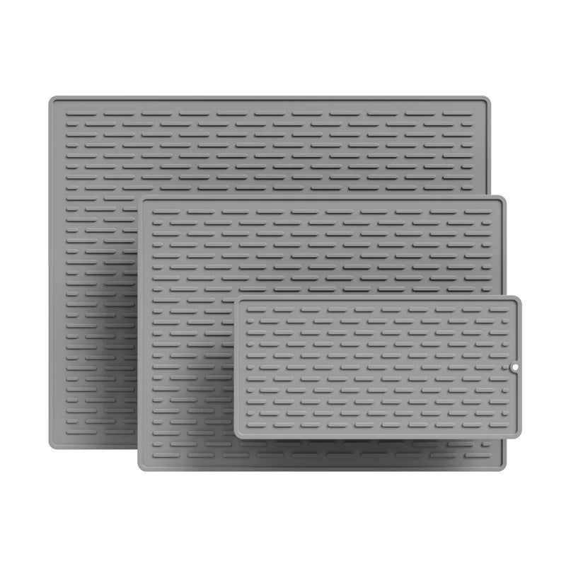 Silicone Dish Drying Mat, Non-Slip Heatproof Rectangle Countertop Protector, Multiple Sizes for Kitchen Use - product view 4