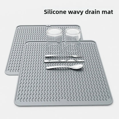 Silicone Dish Drying Mat, Non-Slip Heatproof Rectangle Countertop Protector, Multiple Sizes for Kitchen Use - product view 6
