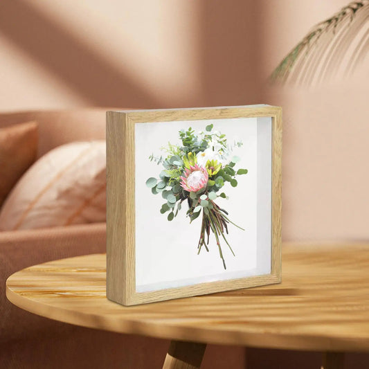 Square Wood Frame Shadow Box, Glass Front, 8.43-Inch Display for Dried Flowers, Photos, Awards and Crafts - product view 1
