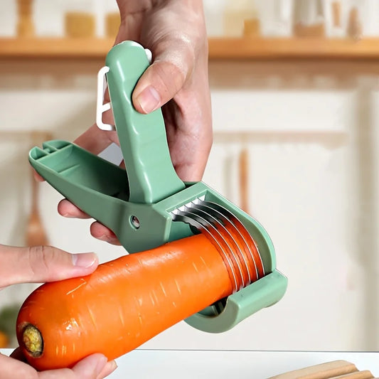 Adjustable Mandoline Slicer, Stainless Steel Blade Vegetable and Fruit Shredder, Green 1-Piece Kitchen Tool - product view 1