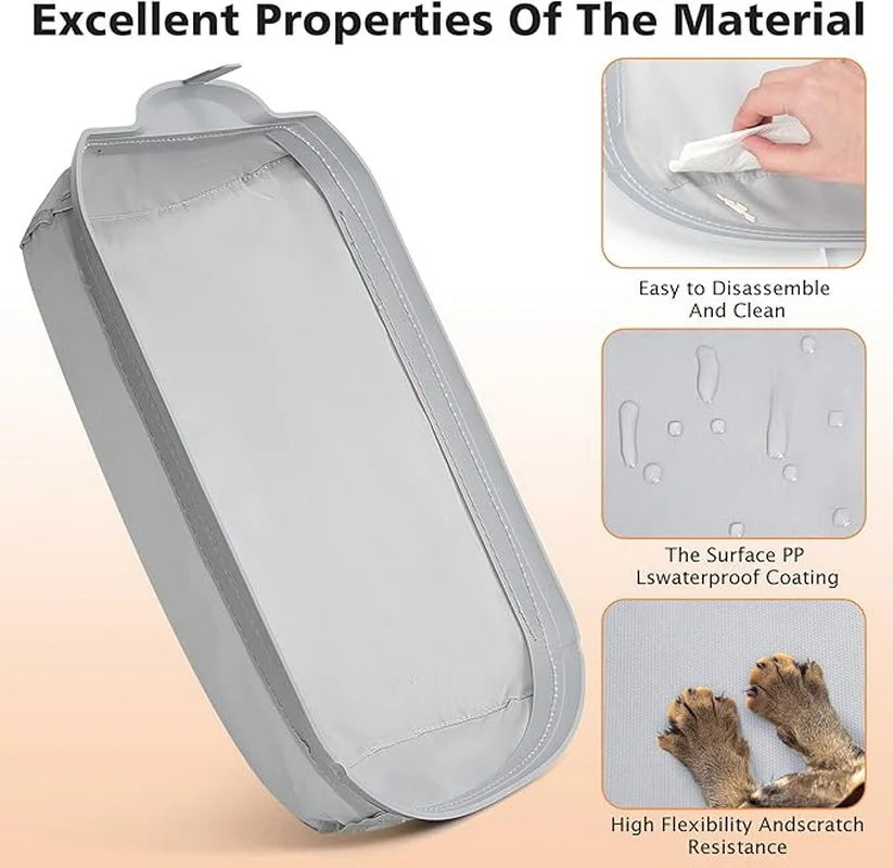 Cat Litter Box Accessory Mat, Soft Fabric Style, Plastic Construction, Grey Cat Toilet Accessory - product view 4