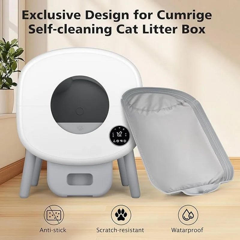 Cat Litter Box Accessory Mat, Soft Fabric Style, Plastic Construction, Grey Cat Toilet Accessory - product view 5