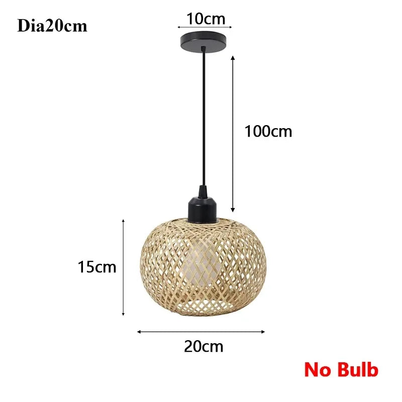 Hand-Knitted Bamboo Pendant Light, E27 AC 220V Modern Ceiling Fixture for Dining Room, Bedroom, Foyer or Study - product view 1