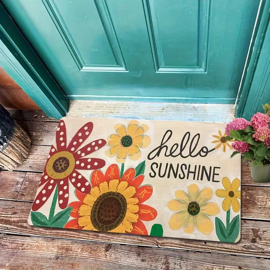 Letter Pattern Door Mat, Anti-Slip Machine-Made Polyester Carpet, Fade-Resistant Indoor and Outdoor Floor Mat - product view 1