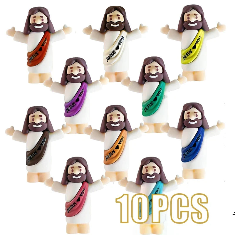 Mini Jesus Figurines, Plastic Easter Decorations and Religious Party Gifts, 10, 20, 30 or 50 Piece Sets - product view 6