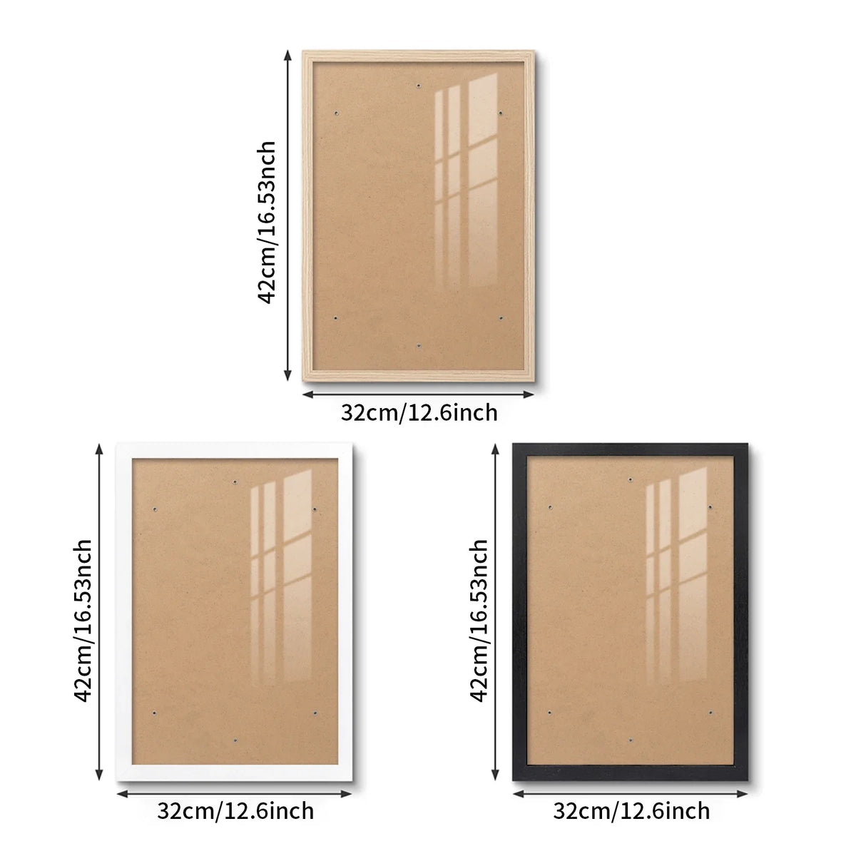 Classic Wood Poster Frame, Rectangular Wall Display for Photos, Certificates and Artwork, 21x30cm or 30x40cm - product view 6